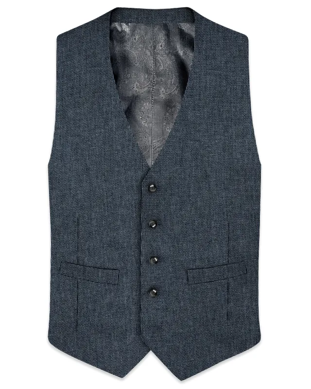 Pale Slate Gray and Black Premium Cotton Waistcoat sold by French Crown