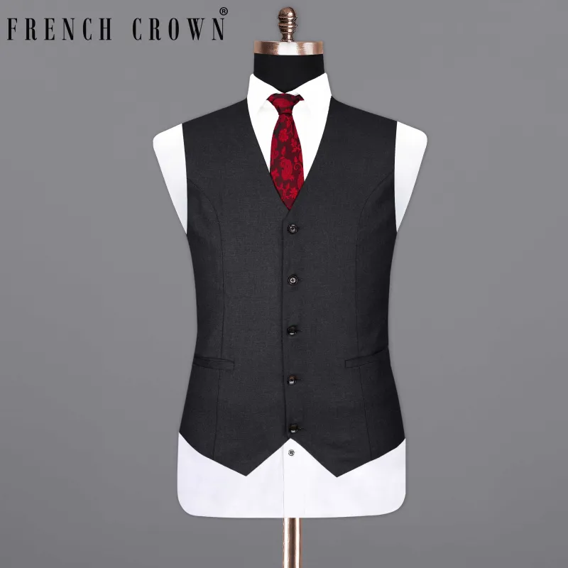 Mirage Black Textured Waistcoat sold by French Crown