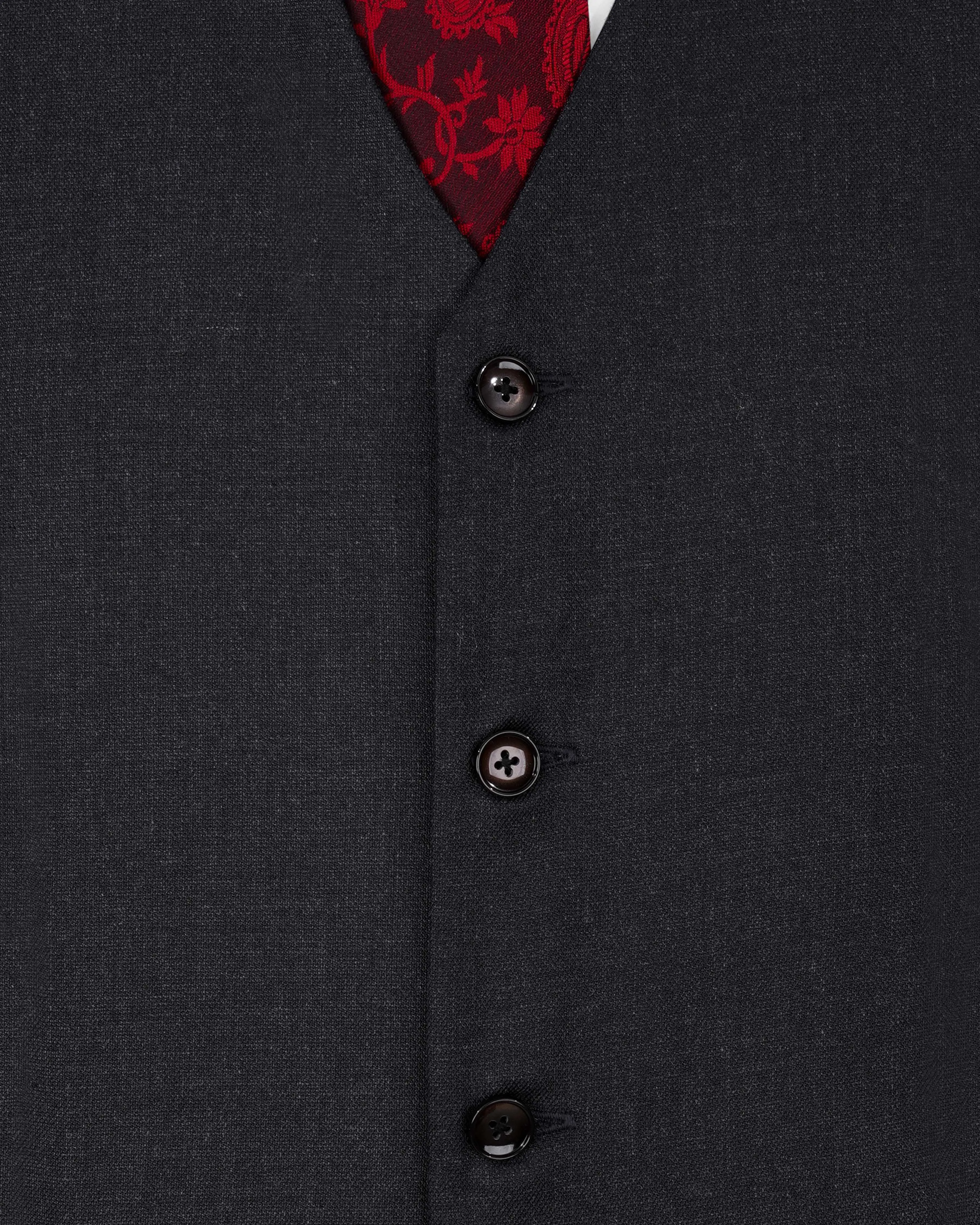 Mirage Black Textured Waistcoat sold by French Crown product image thumbnail 5