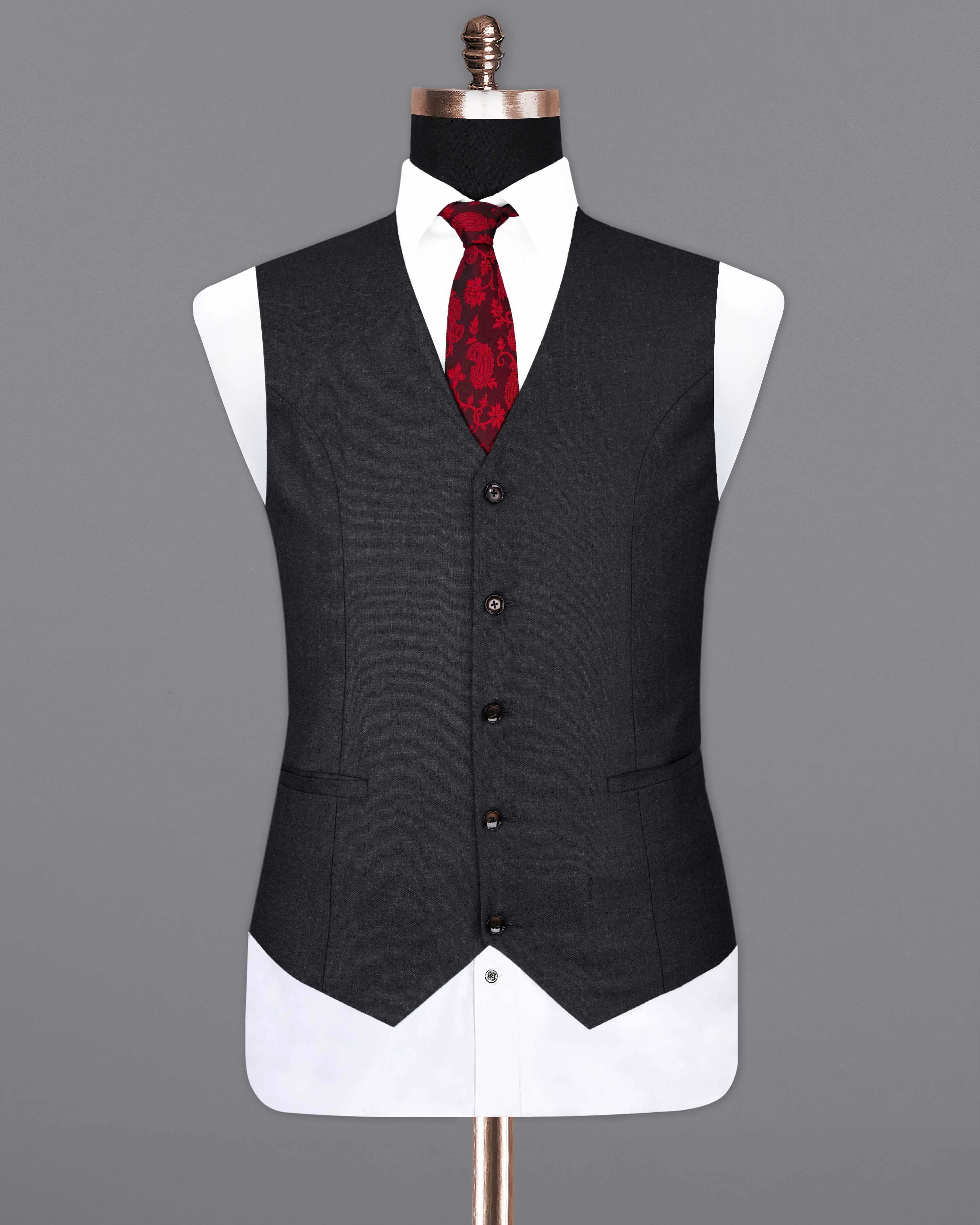 Mirage Black Textured Waistcoat sold by French Crown product image thumbnail 2