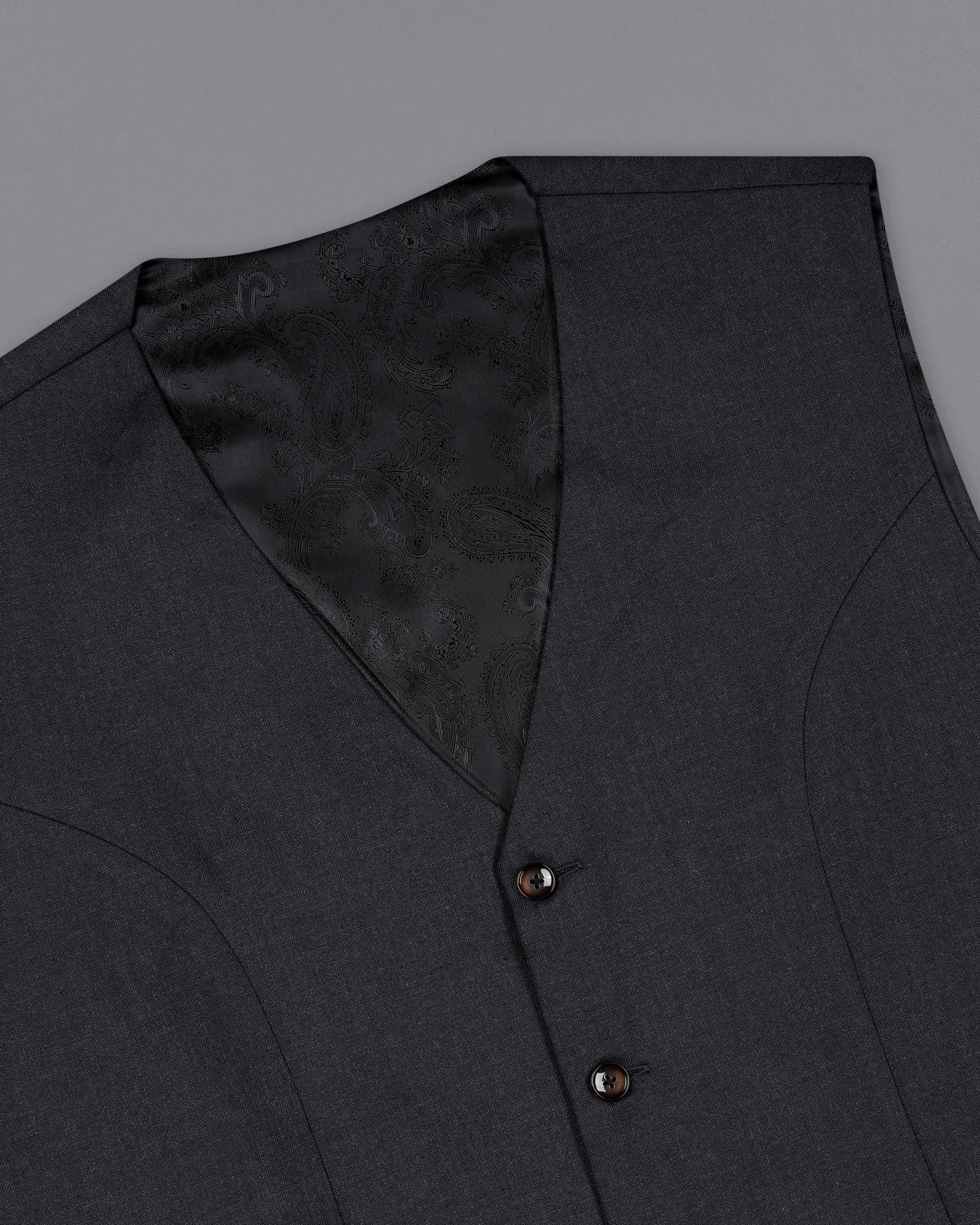 Mirage Black Textured Waistcoat sold by French Crown product image thumbnail 4
