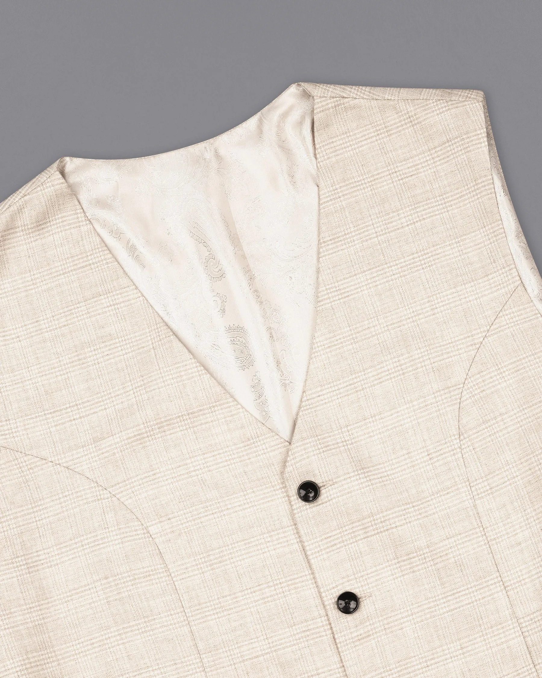 Merino Brown Solid Waistcoat sold by French Crown product image thumbnail 4