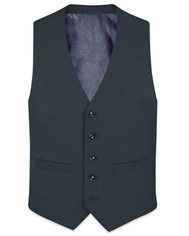 Limed Spruce Grey Textured Premium Cotton Waistcoat sold by French Crown