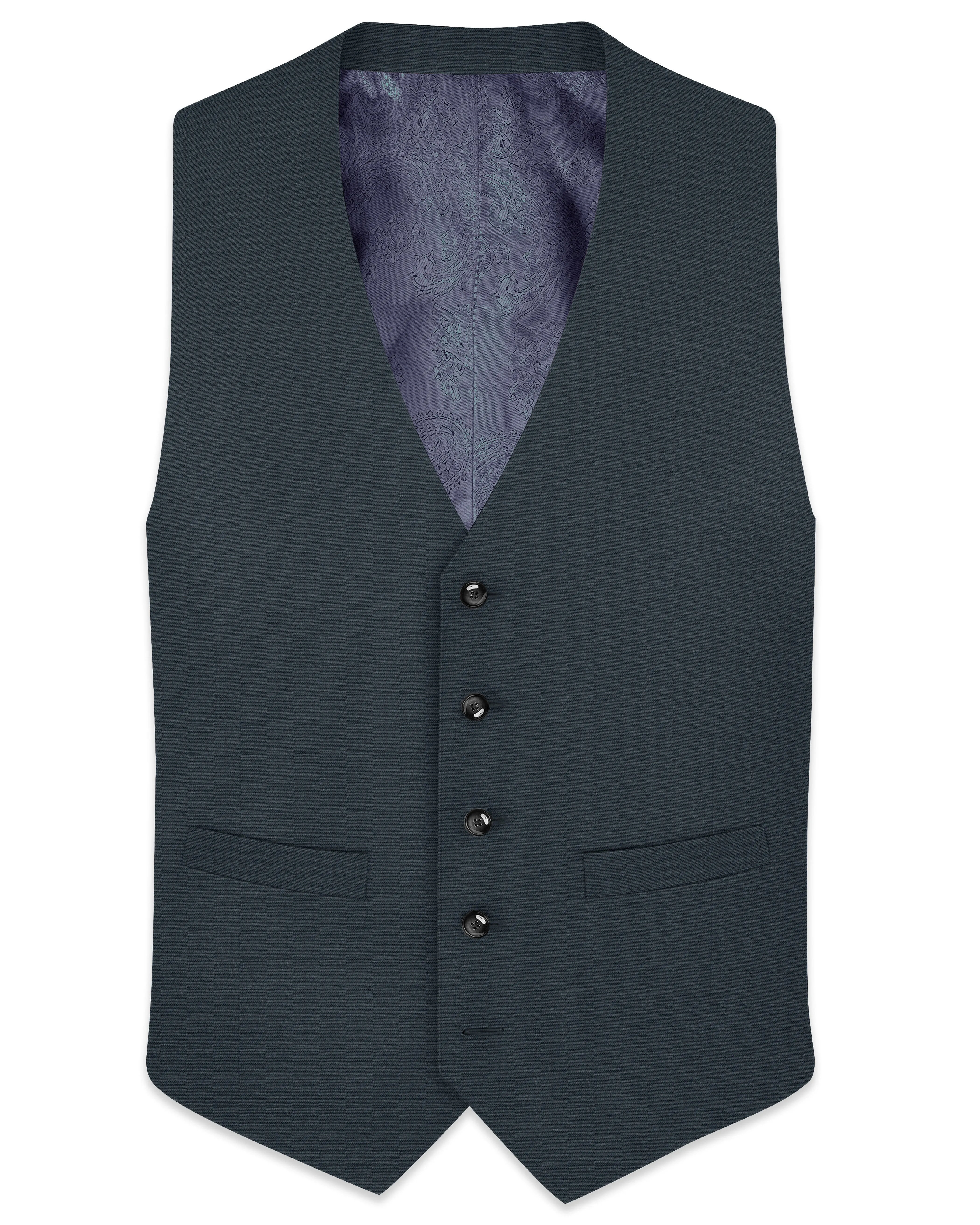 Limed Spruce Grey Textured Premium Cotton Waistcoat sold by French Crown