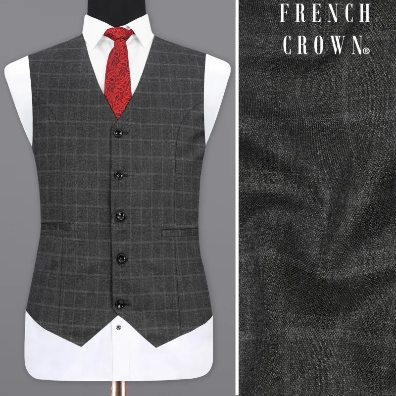 Dune Gray Plaid Waistcoat sold by French Crown