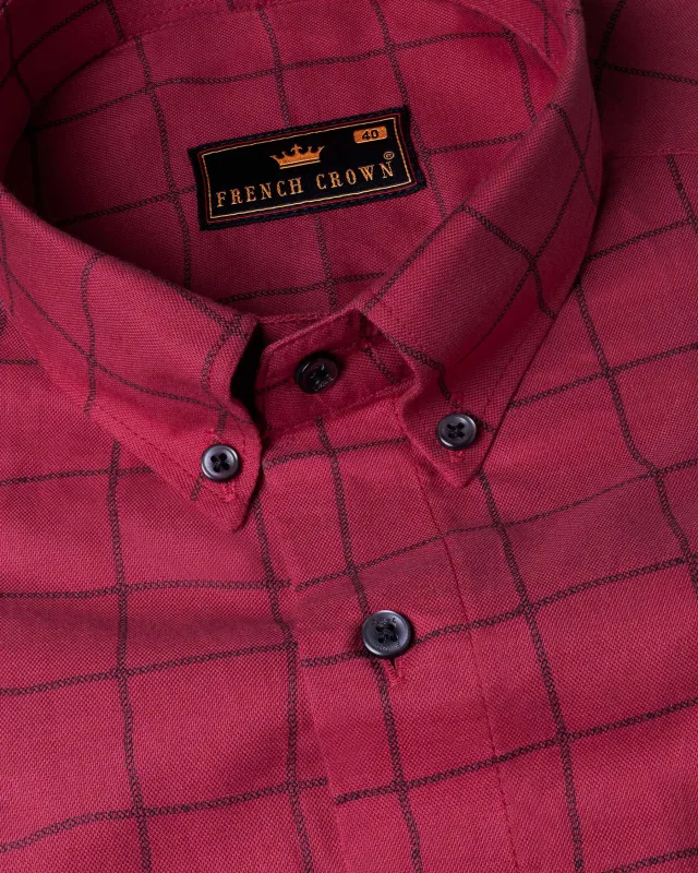 Stiletto Red windowpane Royal Oxford Shirt sold by French Crown