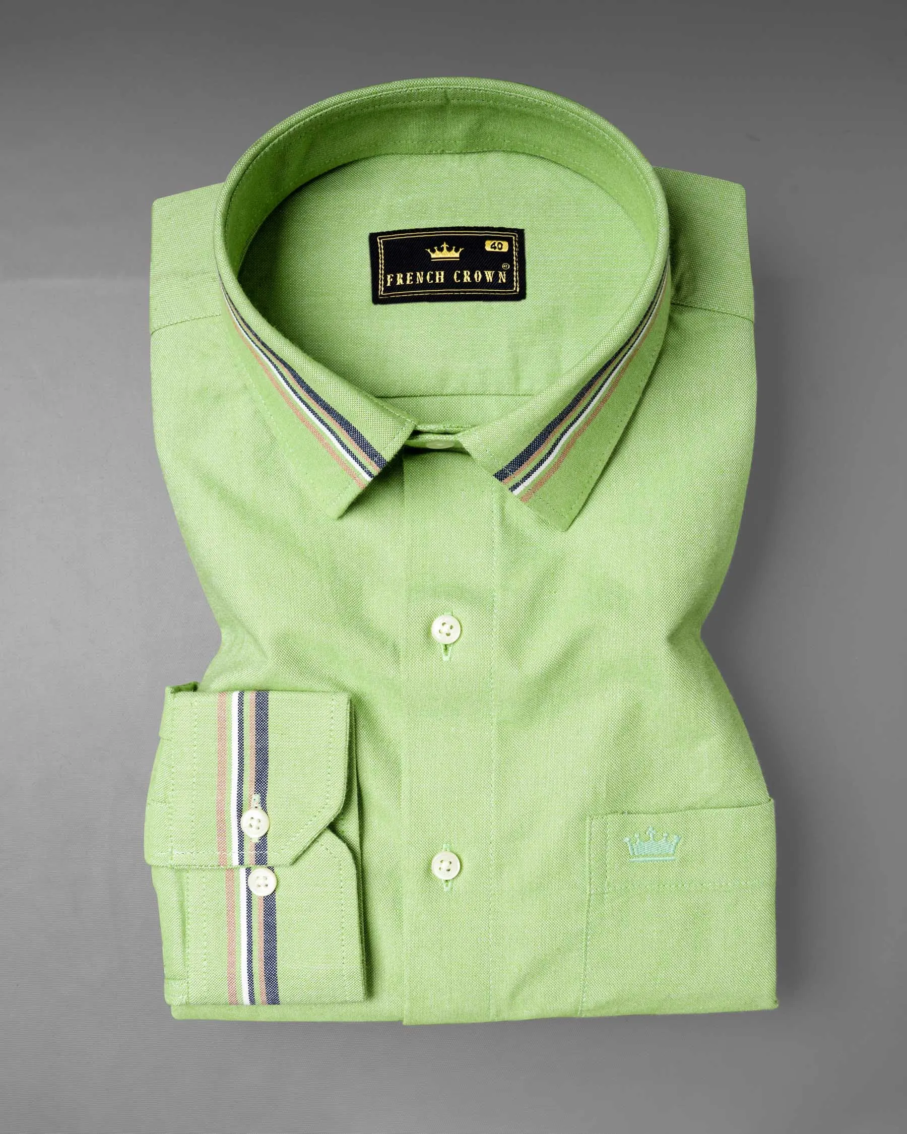 Snowy Mint Heavyweight Green Royal Oxford Shirt sold by French Crown product image thumbnail 2