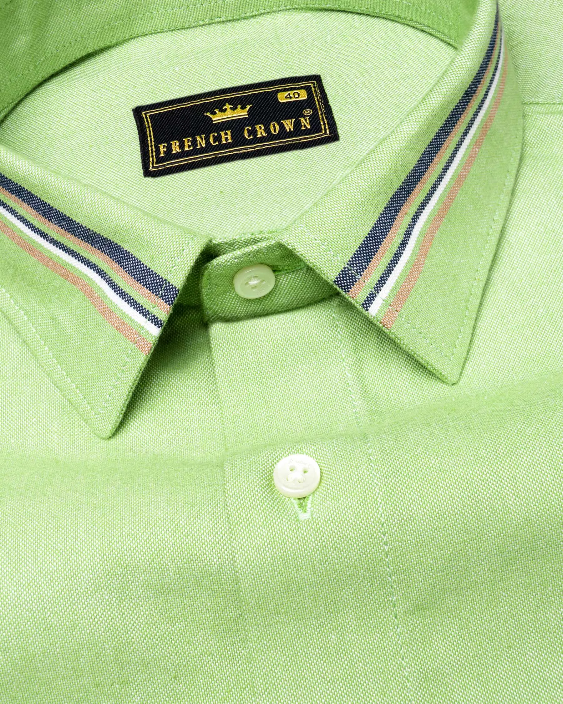 Snowy Mint Heavyweight Green Royal Oxford Shirt sold by French Crown product image thumbnail 4