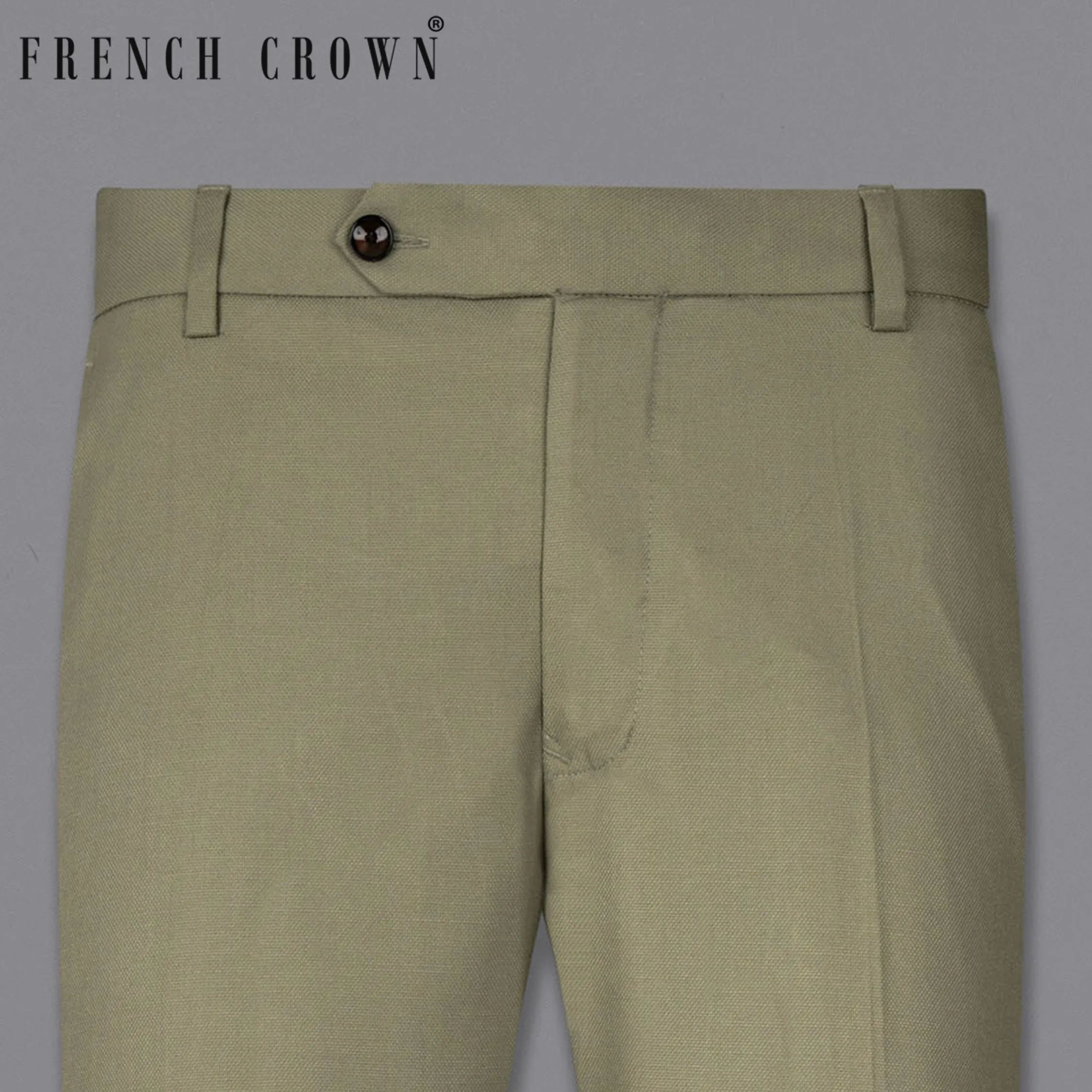 Schist Grey Wool Rich Pant sold by French Crown