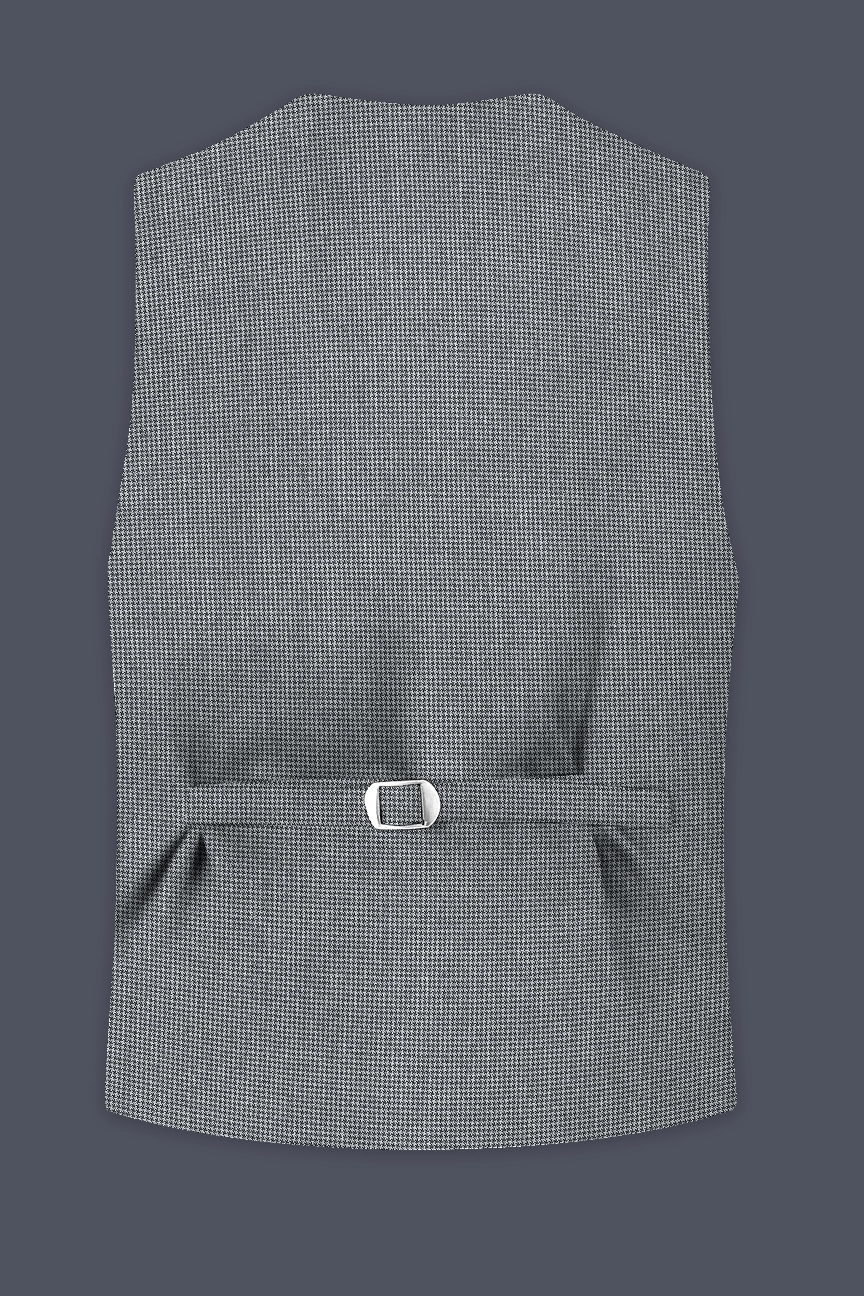 Mountain Mist Gray Houndstooth Wool Rich Waistcoat sold by French Crown product image thumbnail 4