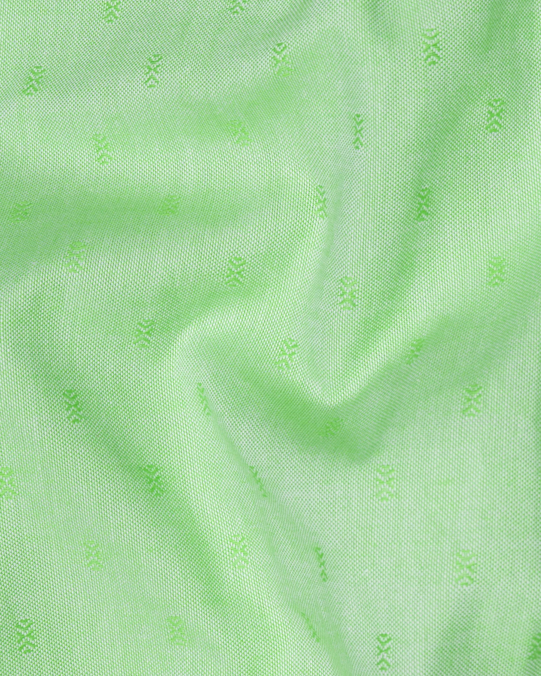 Moss Green Dobby Textured Premium Giza Cotton Shirt sold by French Crown product image thumbnail 3