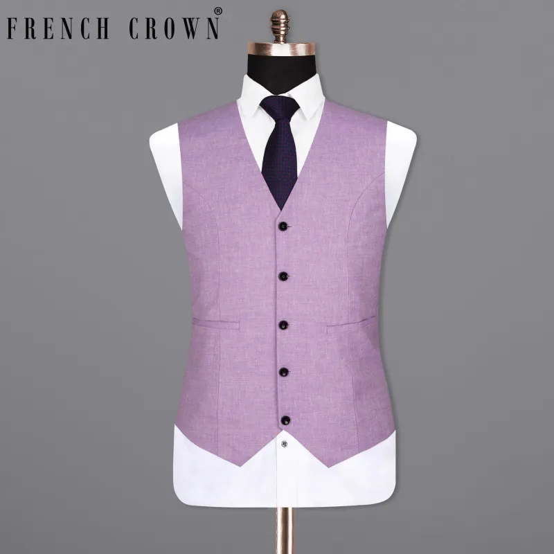 London Hue lilac Luxurious Linen Sports Waistcoat sold by French Crown