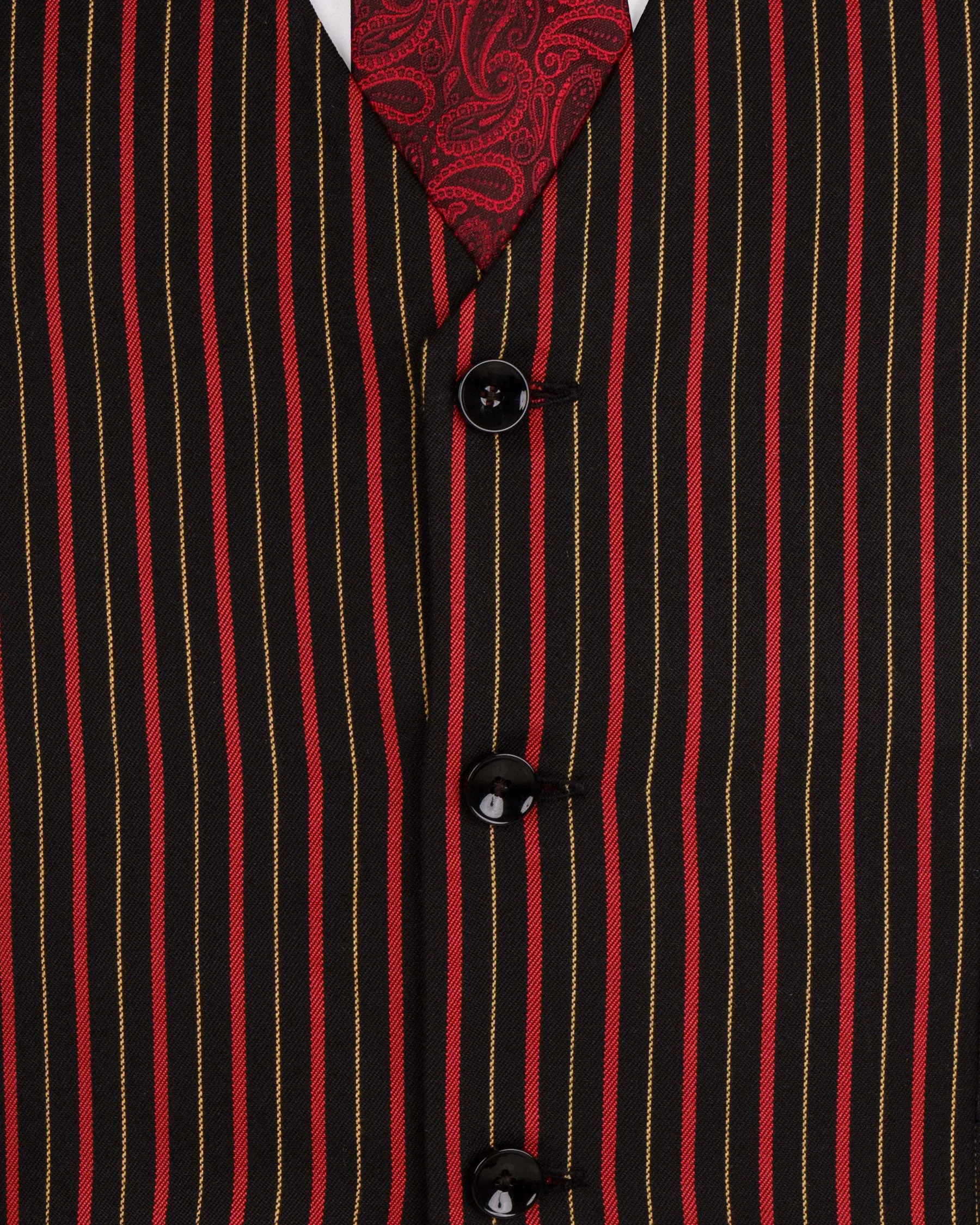 Jade Black Striped Wool Rich Waistcoat sold by French Crown product image thumbnail 5