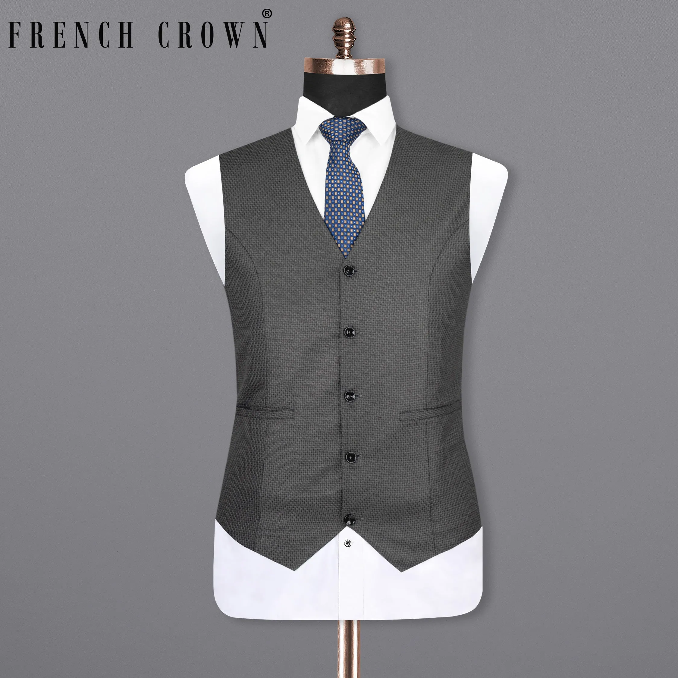 Ironside Grey With Black Patterned Woolrich Waistcoat sold by French Crown