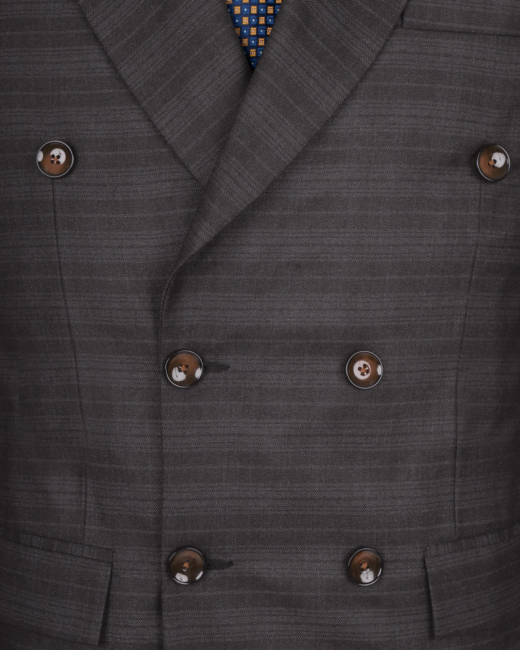 Grape Grey Double Breasted Striped Woolrich Suit sold by French Crown product image thumbnail 5