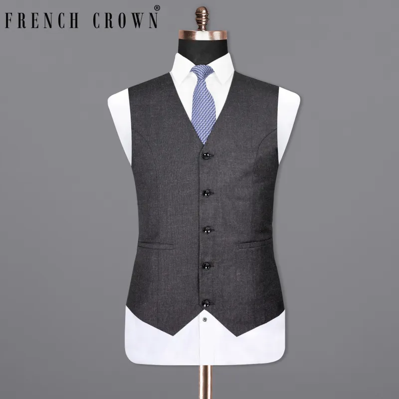 Charcoal Wool Rich Sports Waistcoat sold by French Crown