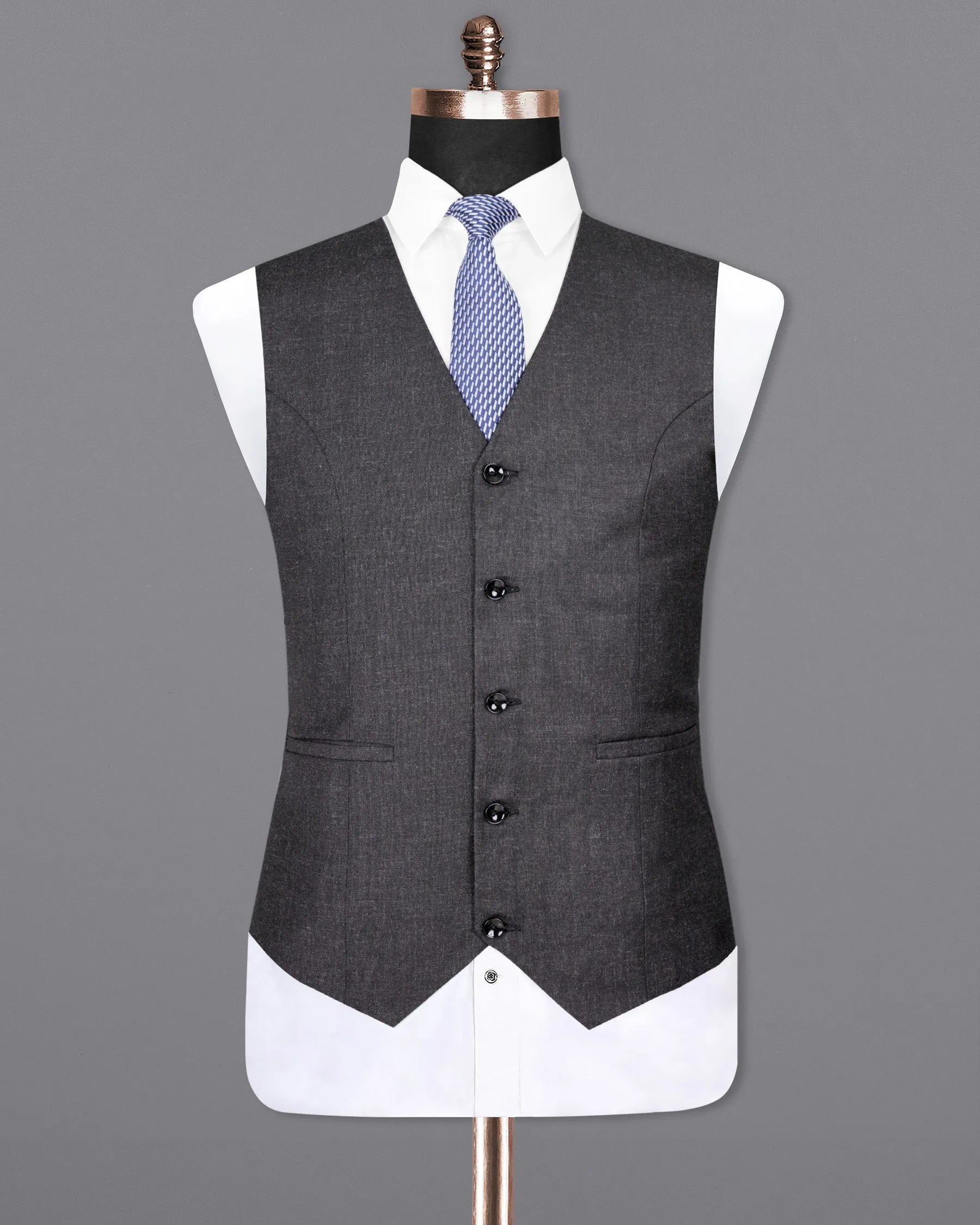 Charcoal Wool Rich Sports Waistcoat sold by French Crown product image thumbnail 2