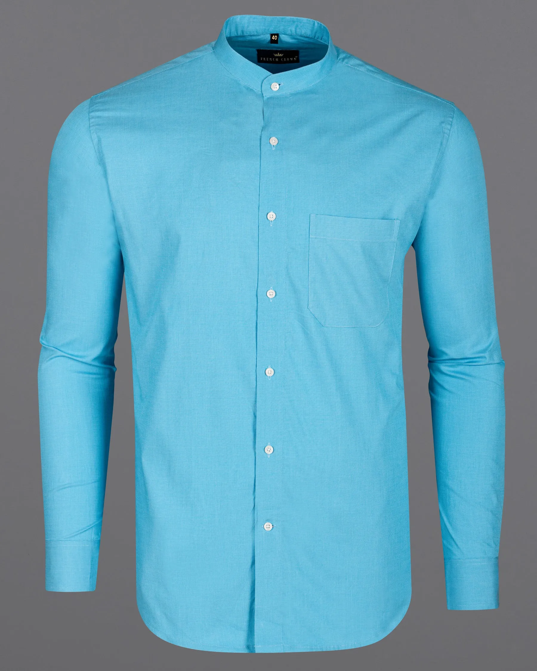 Viking Blue Chambray Premium Cotton Shirt sold by French Crown product image thumbnail 5