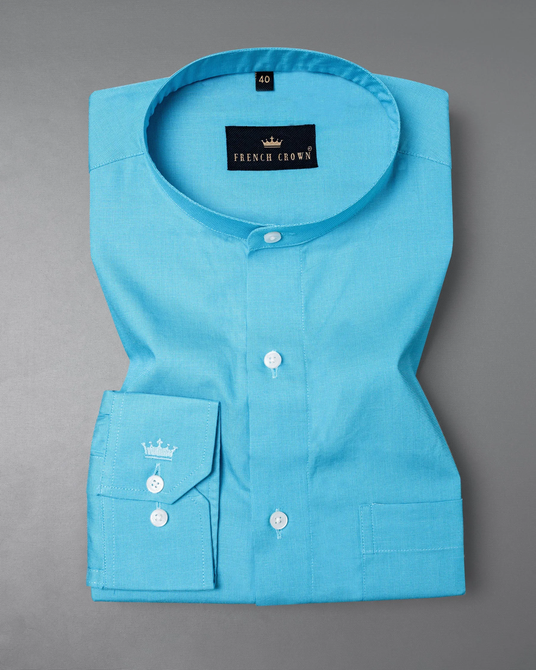 Viking Blue Chambray Premium Cotton Shirt sold by French Crown product image thumbnail 3