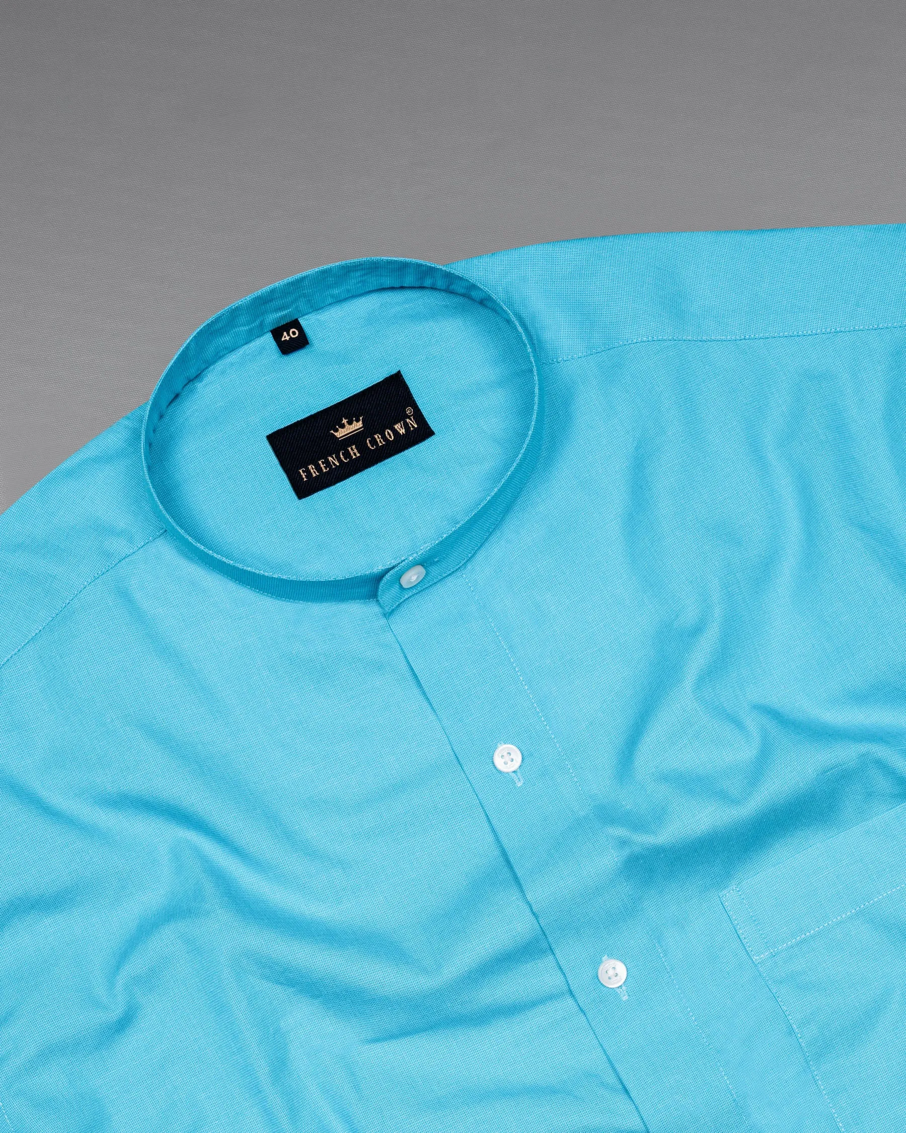 Viking Blue Chambray Premium Cotton Shirt sold by French Crown product image thumbnail 4