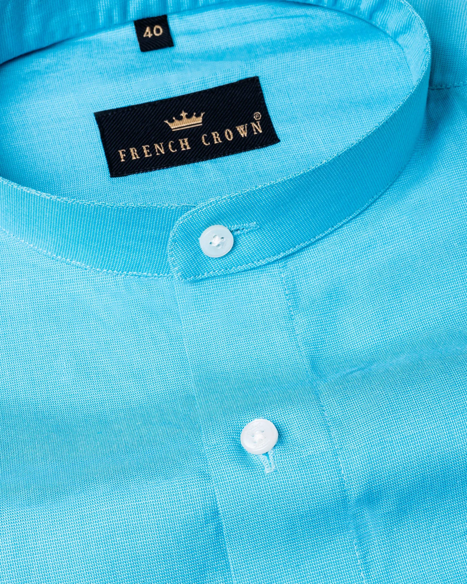 Viking Blue Chambray Premium Cotton Shirt sold by French Crown