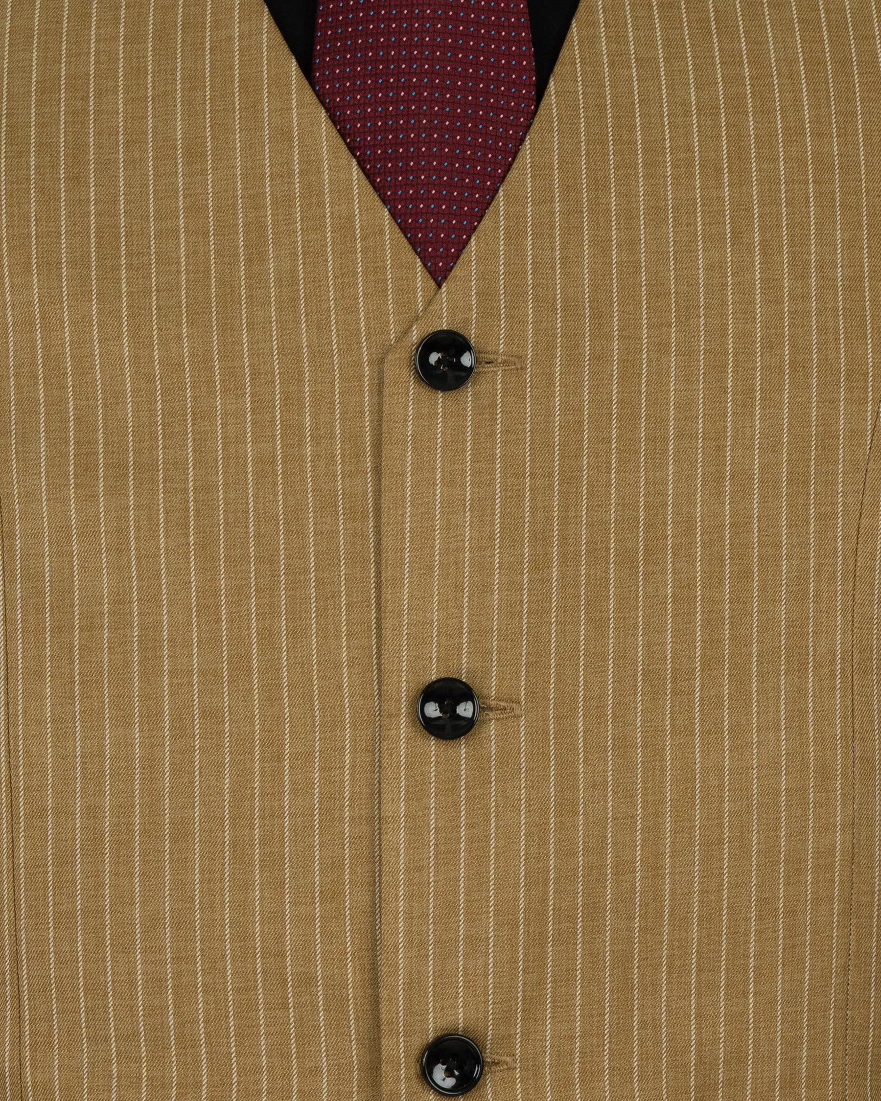 Muesli Brown Striped Wool Rich Waistcoat sold by French Crown product image thumbnail 5