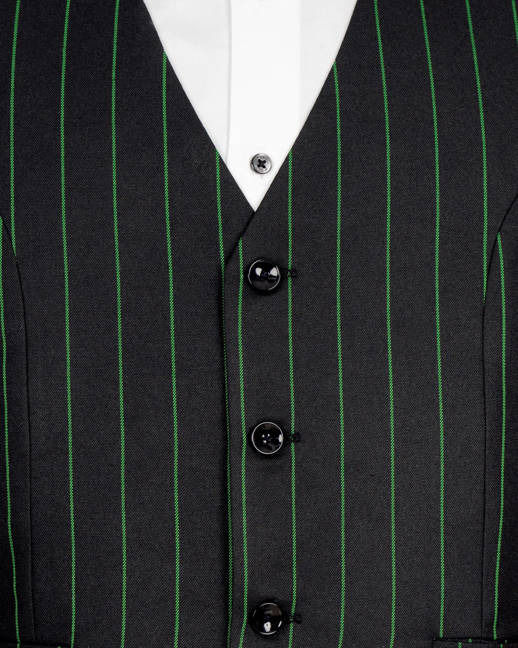 Jade Black Striped Woolrich Waistcoat sold by French Crown product image thumbnail 5