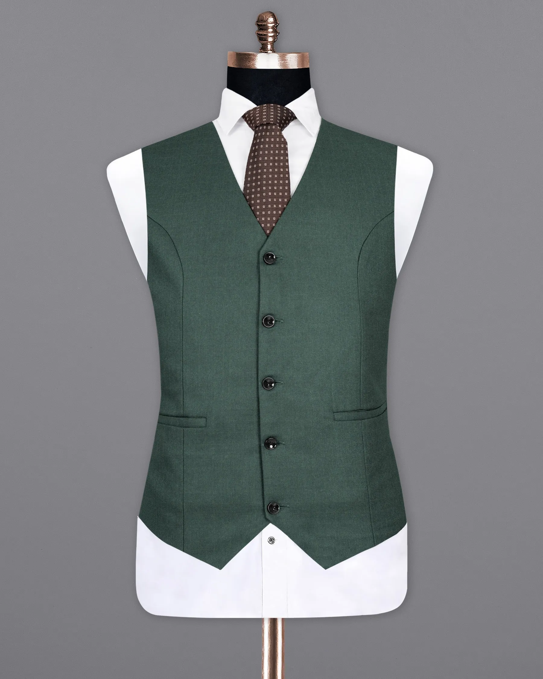 Firefly Green Wool Rich Waistcoat sold by French Crown product image thumbnail 2