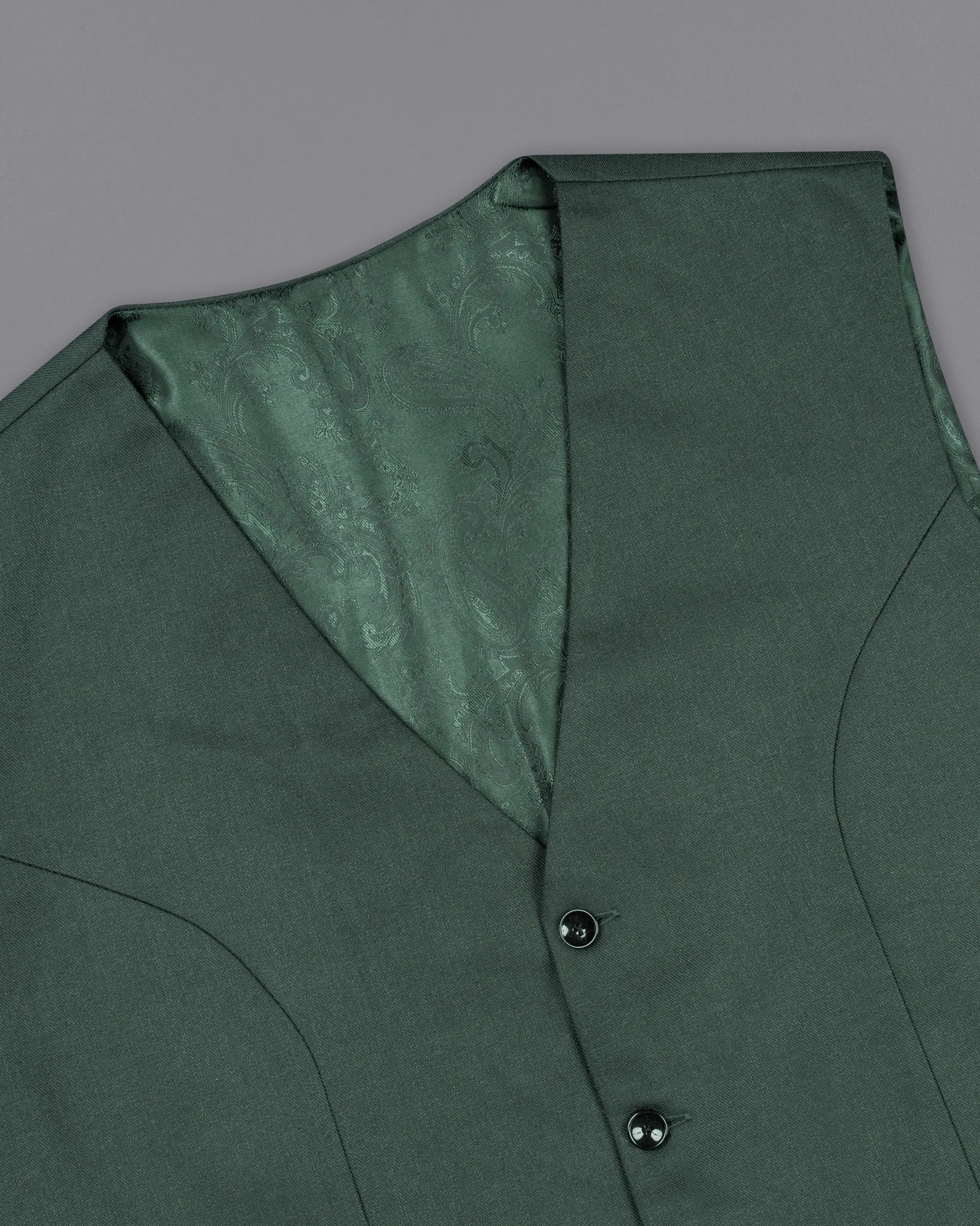 Firefly Green Wool Rich Waistcoat sold by French Crown product image thumbnail 4