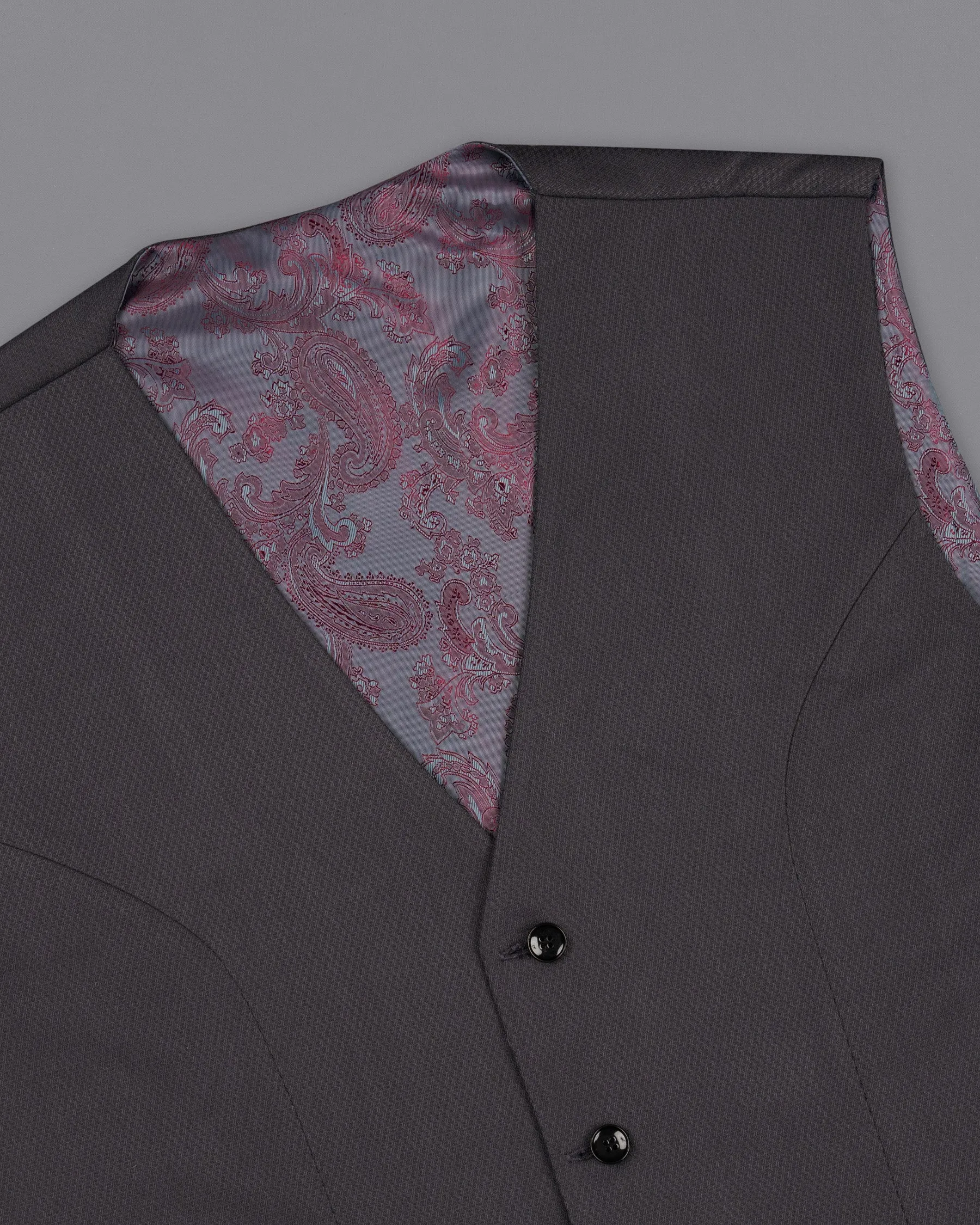 Dune Grey Wool Rich Waistcoat sold by French Crown product image thumbnail 4