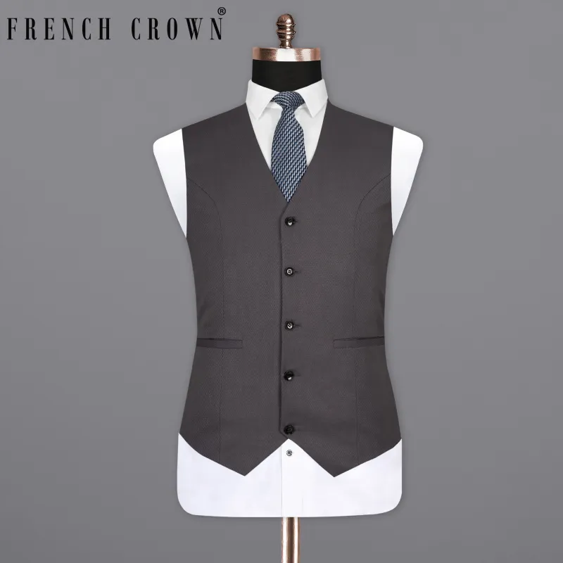 Dune Grey Wool Rich Waistcoat sold by French Crown