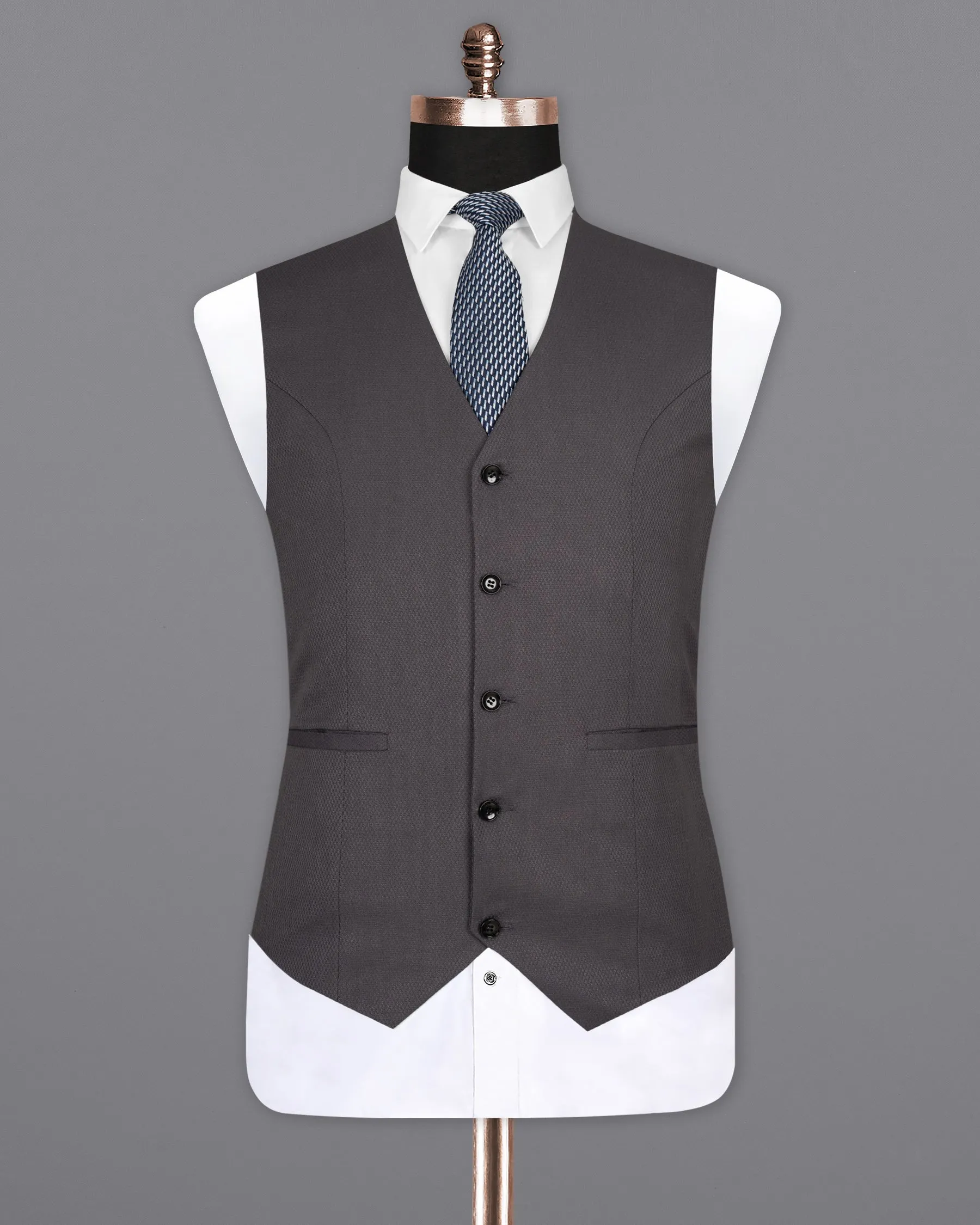 Dune Grey Wool Rich Waistcoat sold by French Crown product image thumbnail 2