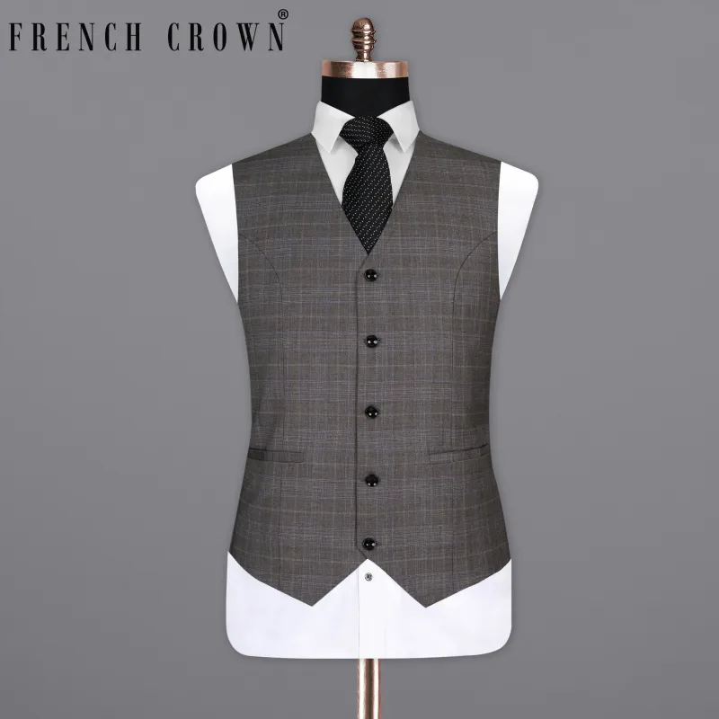 Chicago Grey Windowpane Woolrich Waistcoat sold by French Crown