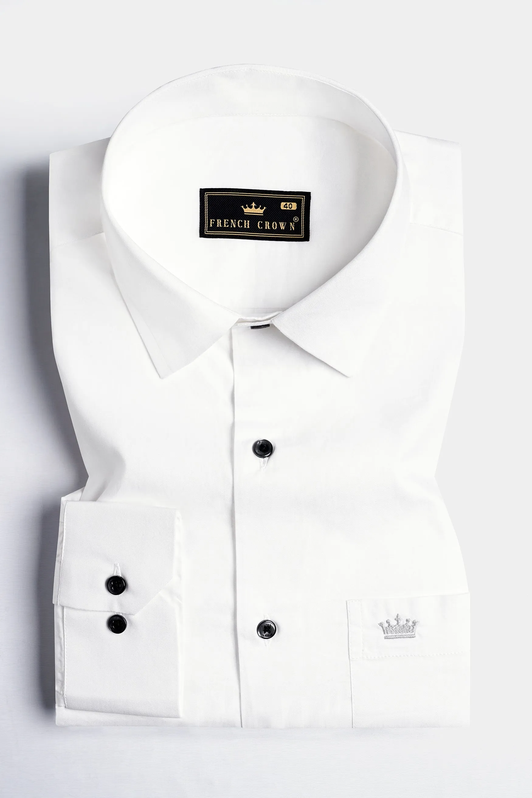 Bright White Premium Cotton Shirt sold by French Crown product image thumbnail 3