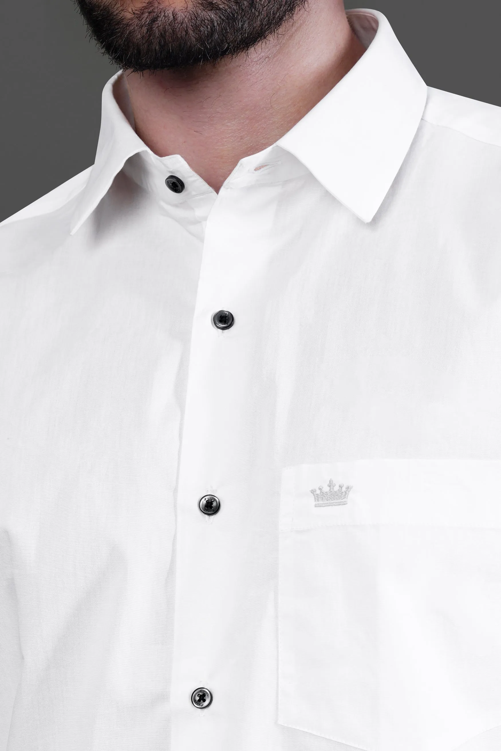 Bright White Premium Cotton Shirt sold by French Crown product image thumbnail 5