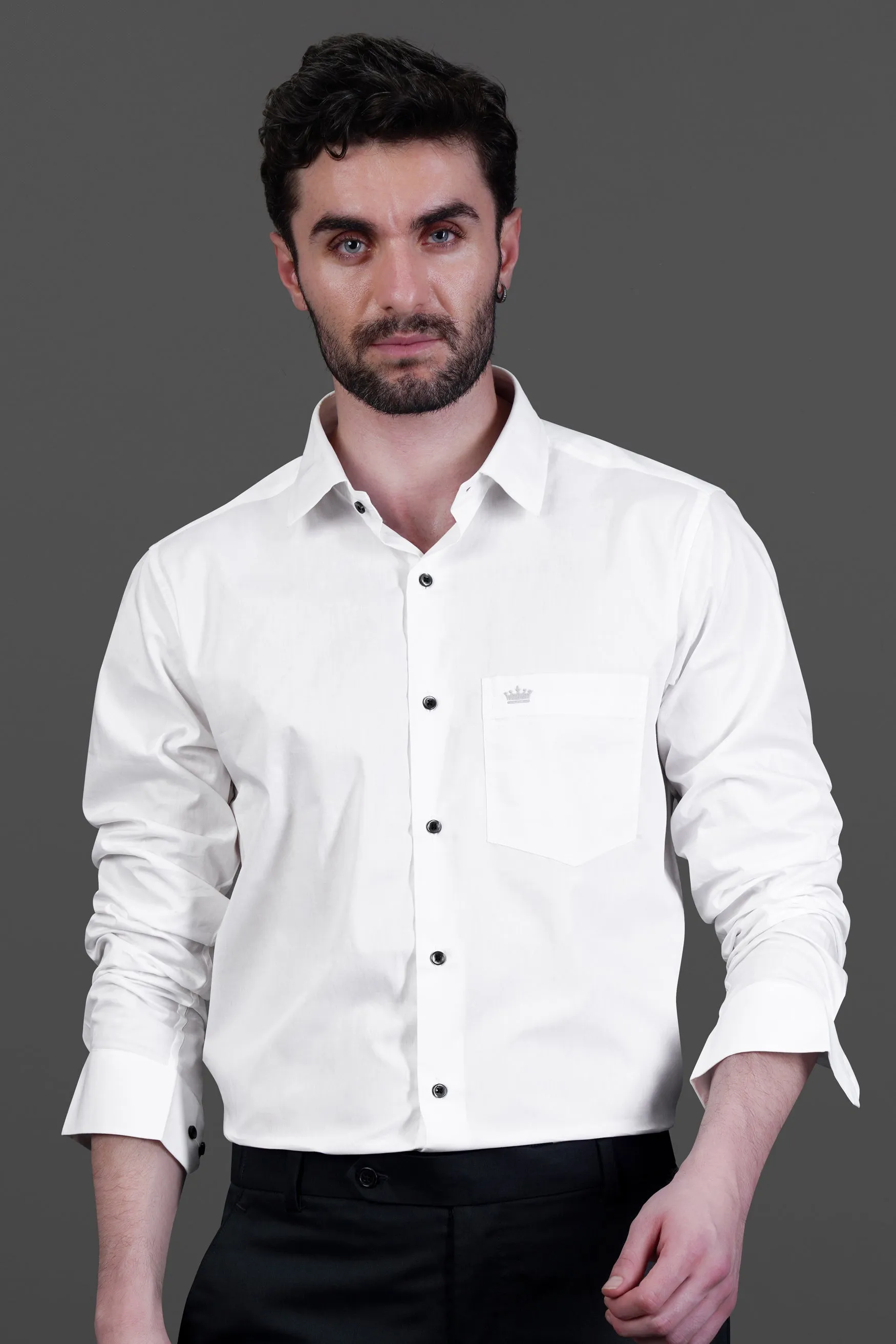 Bright White Premium Cotton Shirt sold by French Crown product image thumbnail 4