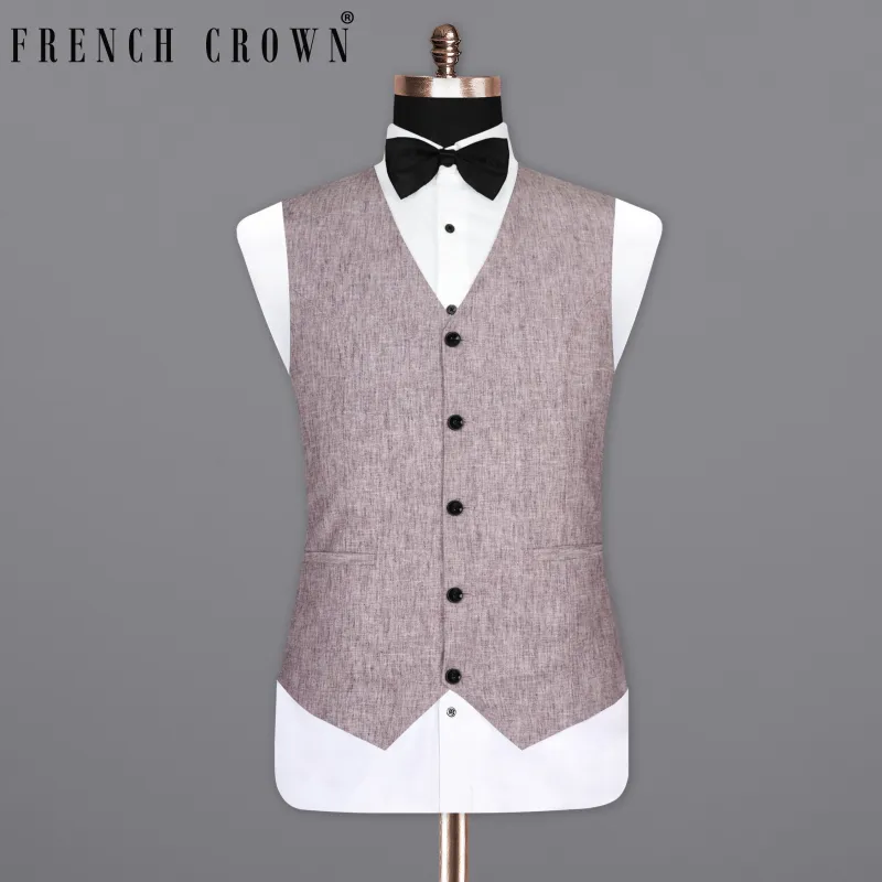Bouquet Purple Luxurious Linen Waistcoat sold by French Crown