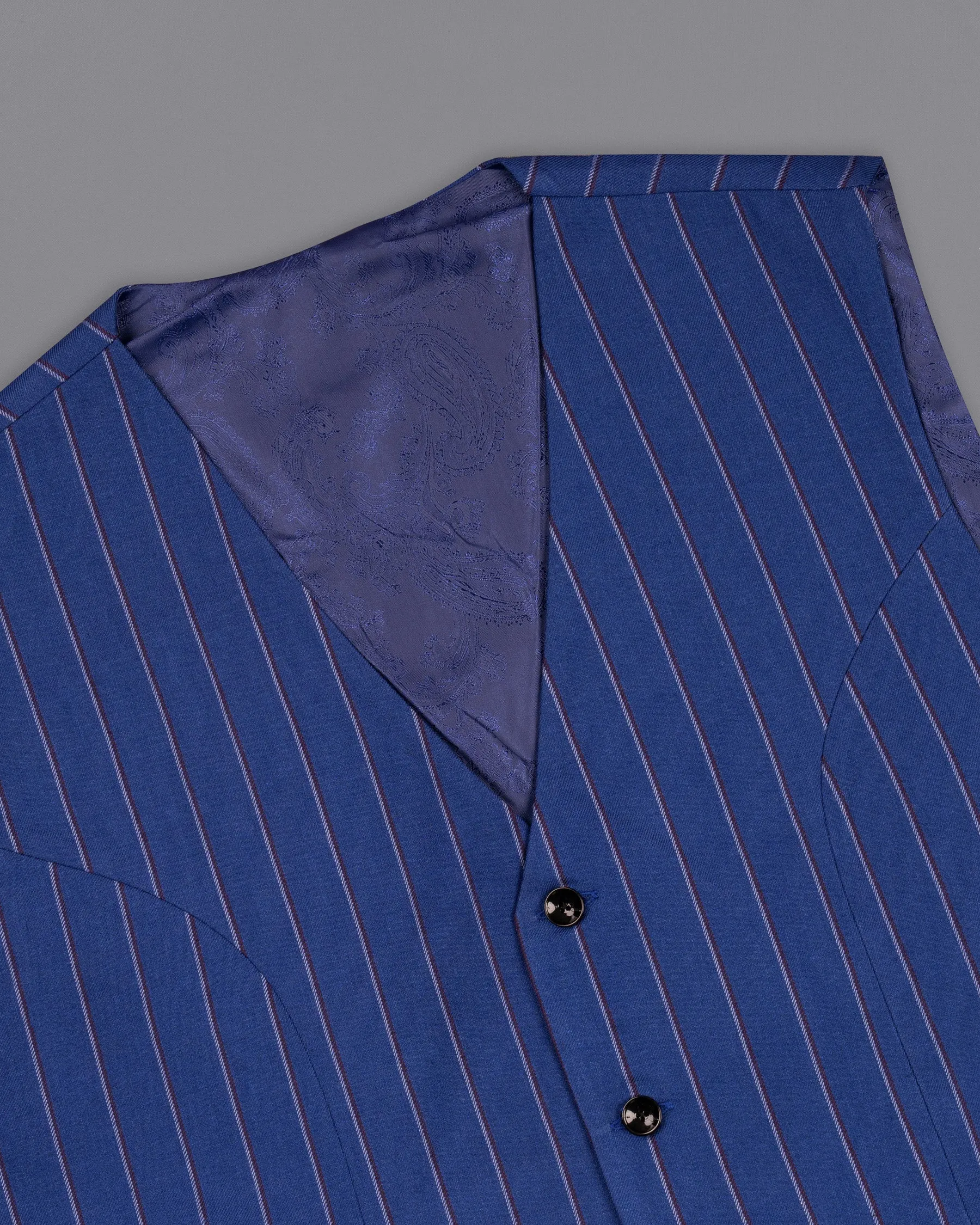 Bahama Blue Striped Woolrich Waistcoat sold by French Crown product image thumbnail 4