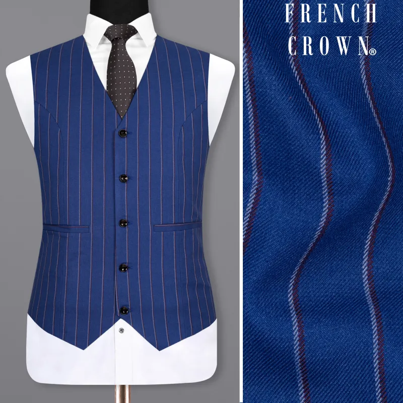 Bahama Blue Striped Woolrich Waistcoat sold by French Crown