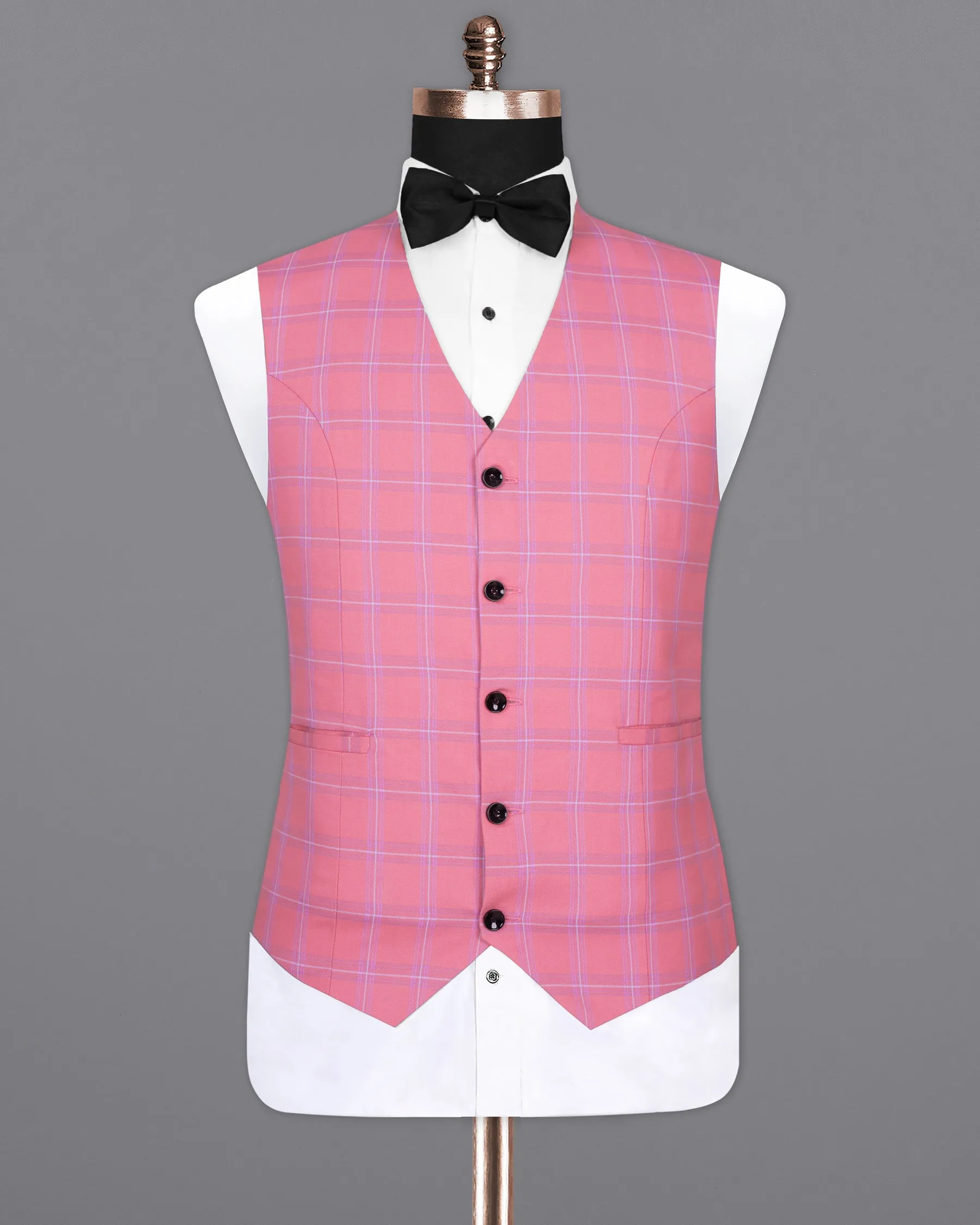 Wewak Pink Windowpane Woolrich Waistcoat sold by French Crown product image thumbnail 2