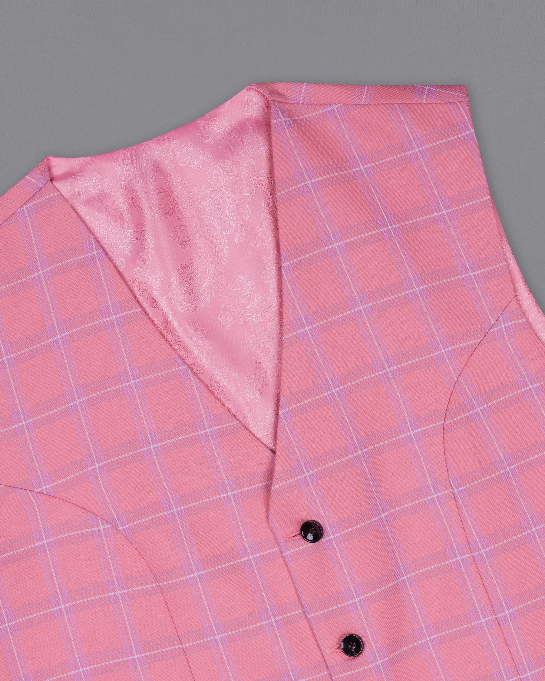 Wewak Pink Windowpane Woolrich Waistcoat sold by French Crown product image thumbnail 4