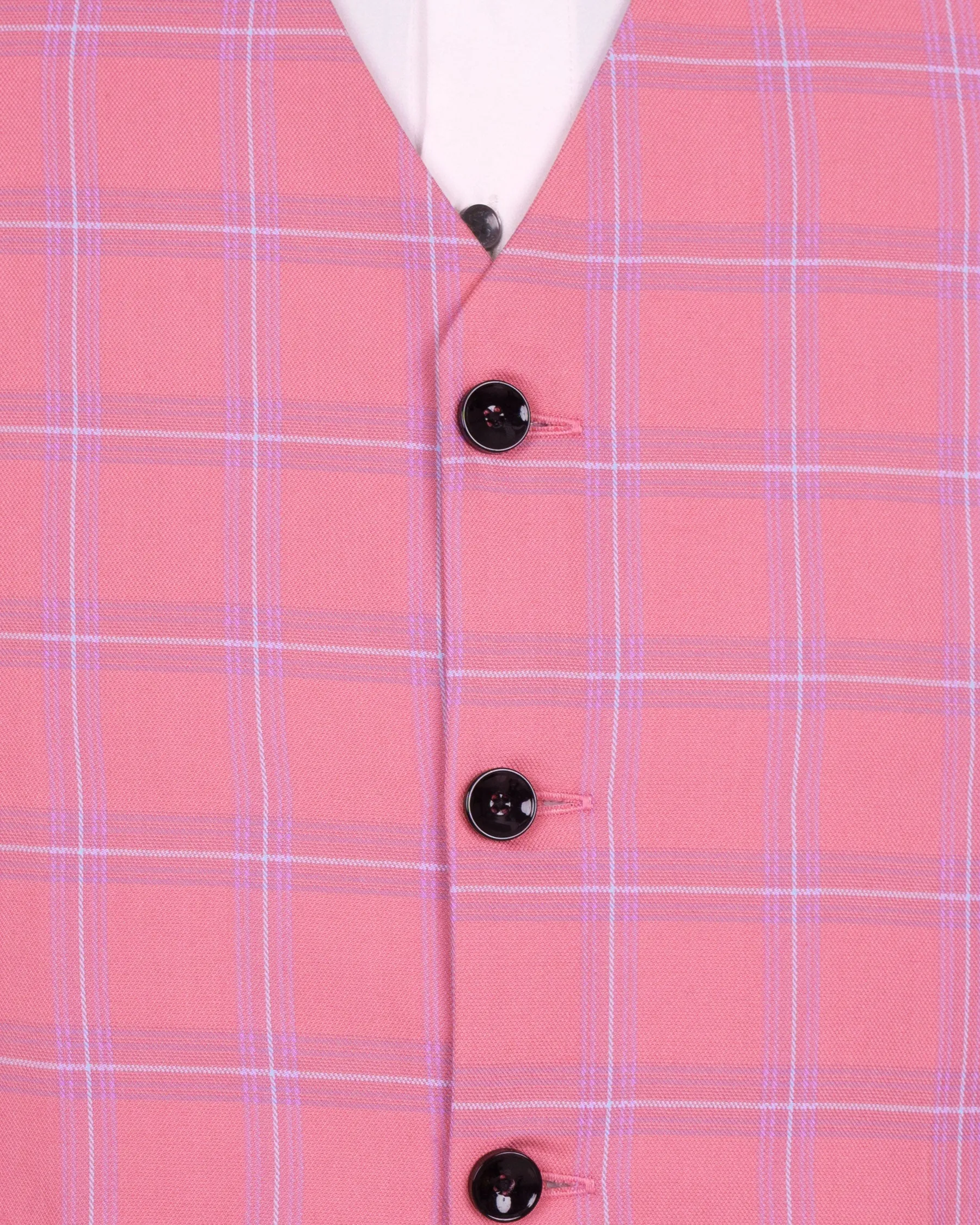 Wewak Pink Windowpane Woolrich Waistcoat sold by French Crown product image thumbnail 5
