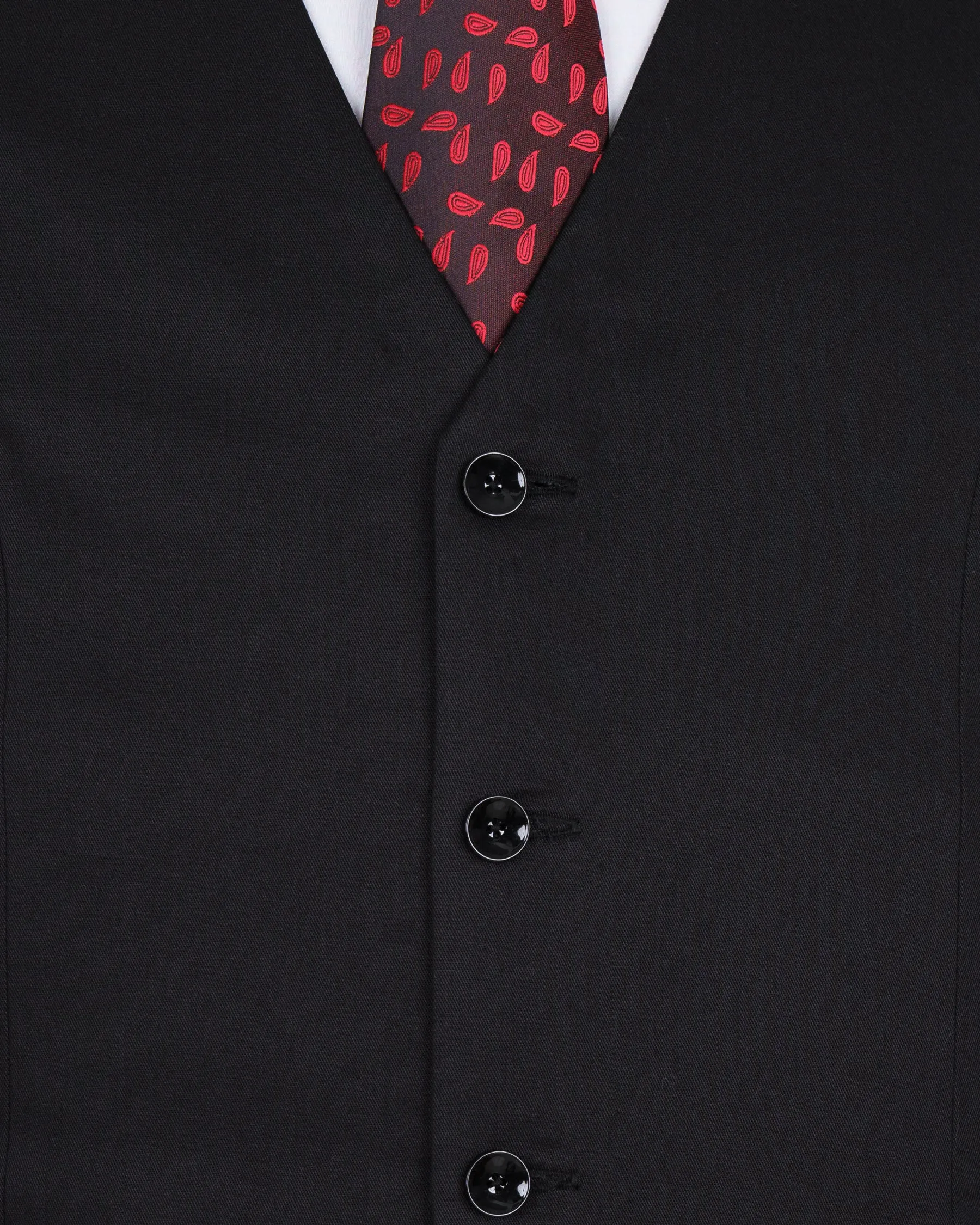 Vulcan Black Premium Cotton Waistcoat sold by French Crown product image thumbnail 5