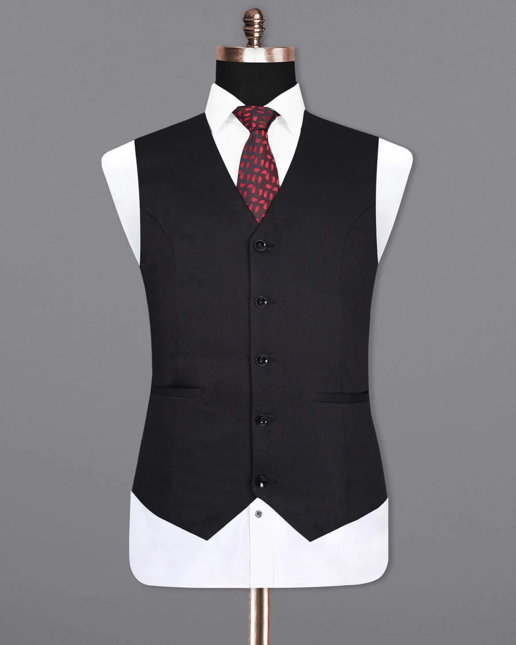 Vulcan Black Premium Cotton Waistcoat sold by French Crown product image thumbnail 2
