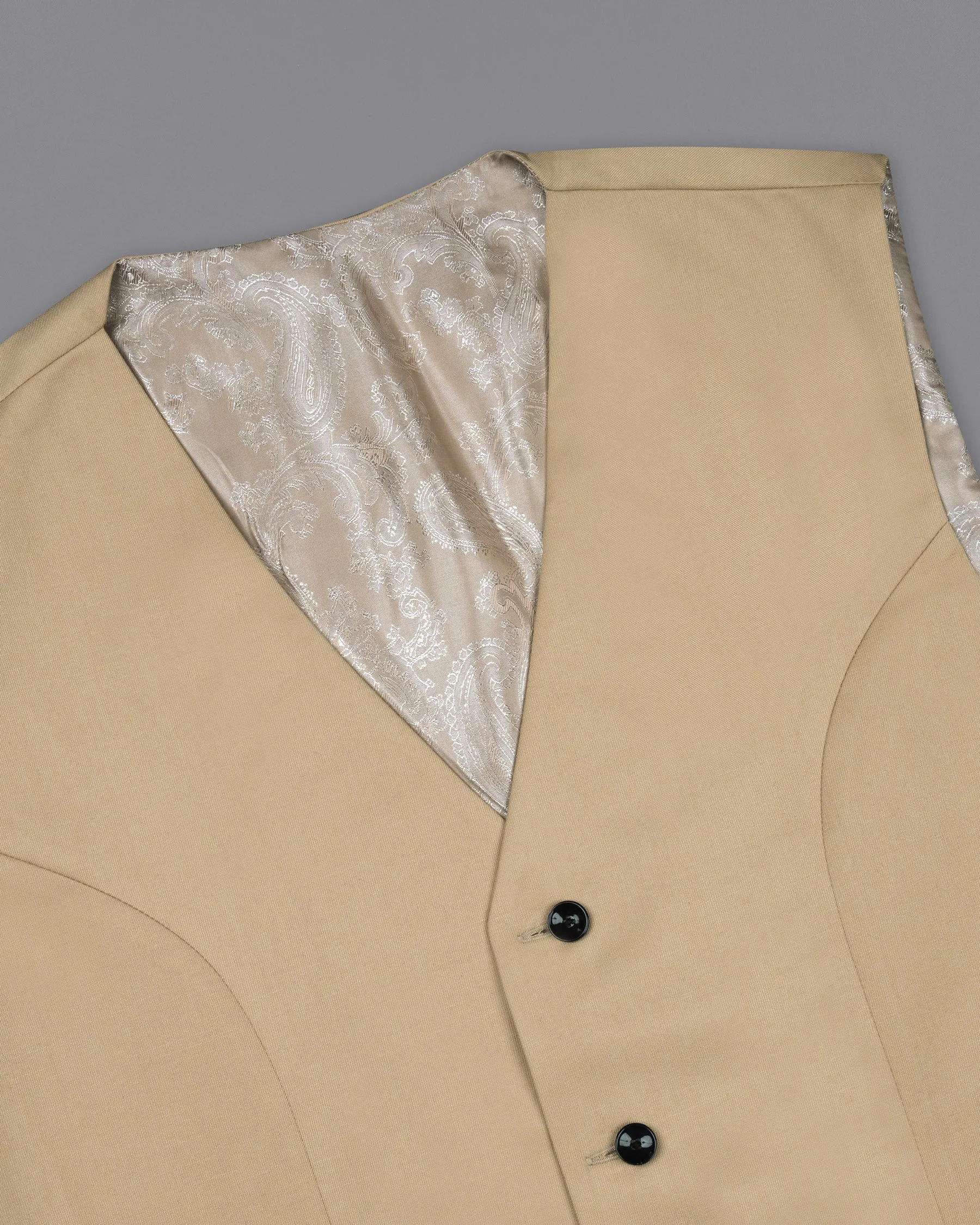 Cashmere Brown Wool Rich Waistcoat sold by French Crown product image thumbnail 4