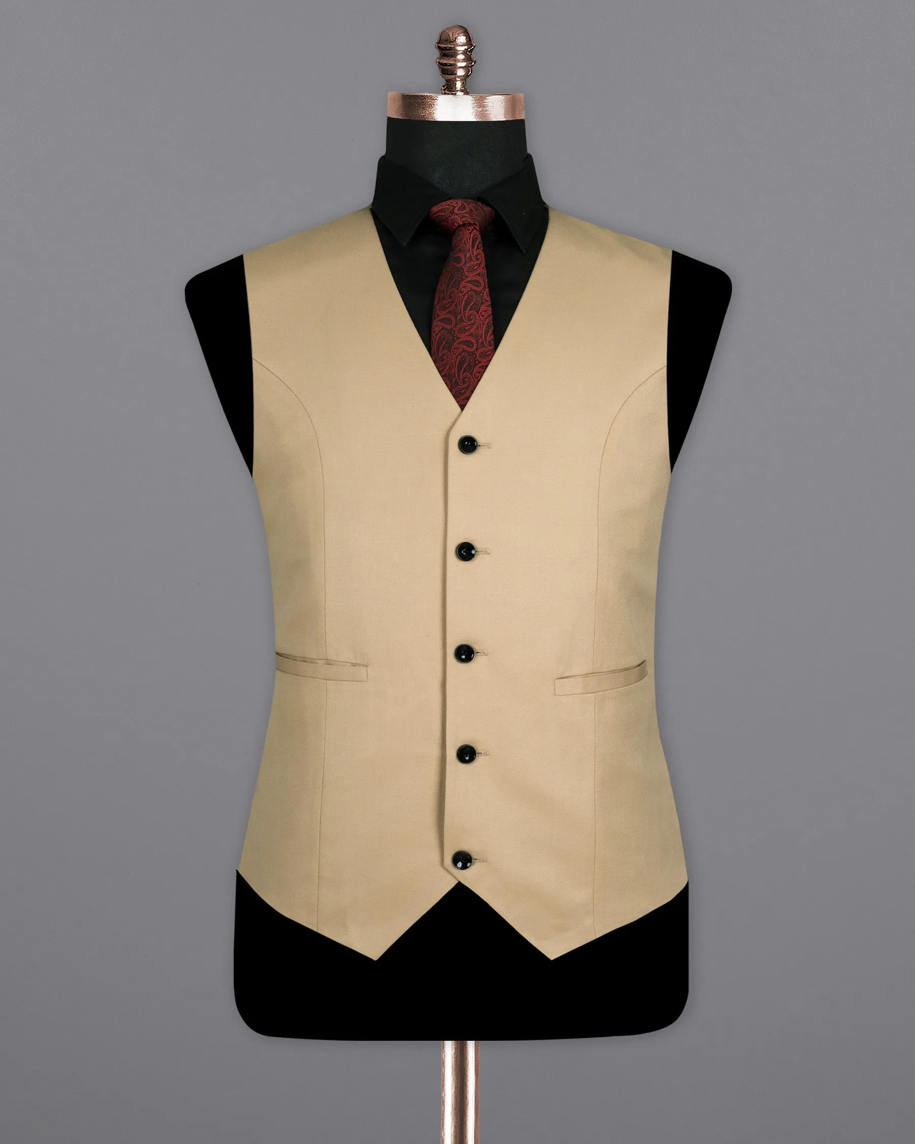 Cashmere Brown Wool Rich Waistcoat sold by French Crown product image thumbnail 2