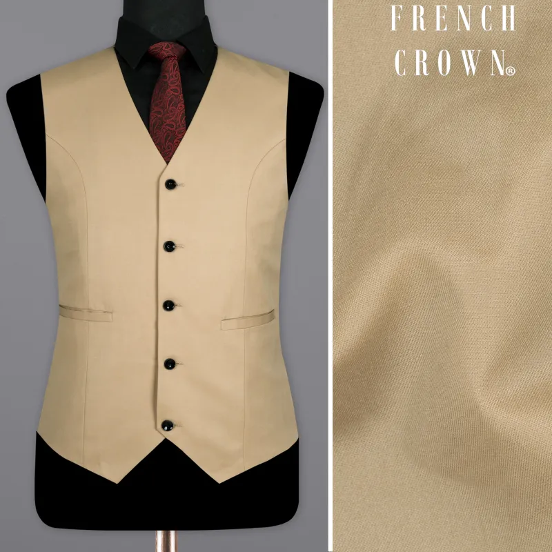 Cashmere Brown Wool Rich Waistcoat sold by French Crown