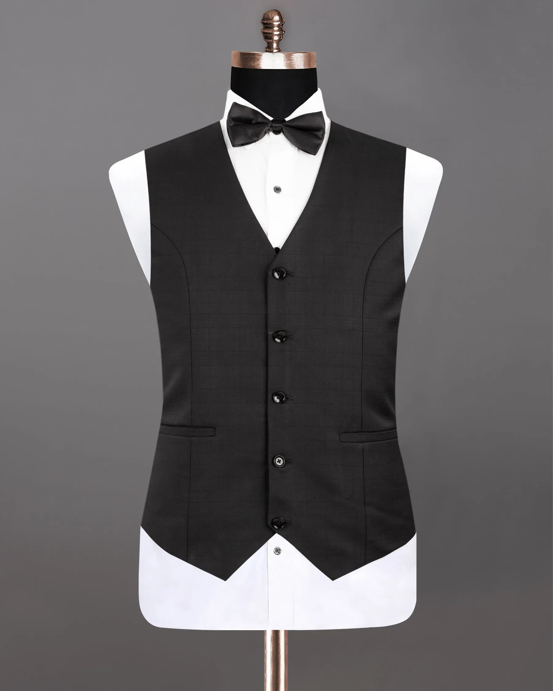 Zeus Black Subtle Plaid Woolrich Waistcoat sold by French Crown product image thumbnail 2