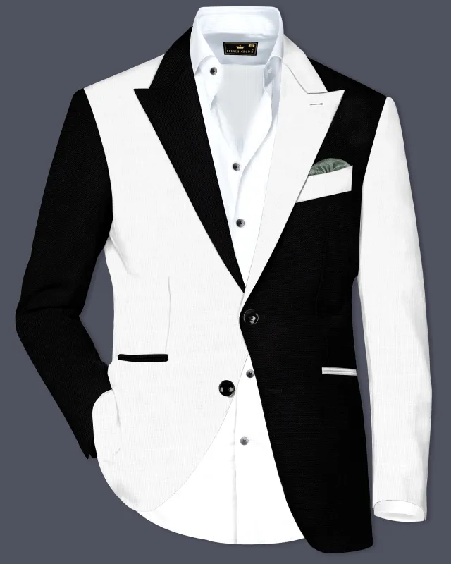Black & White Luxurious Linen Blazer sold by French Crown