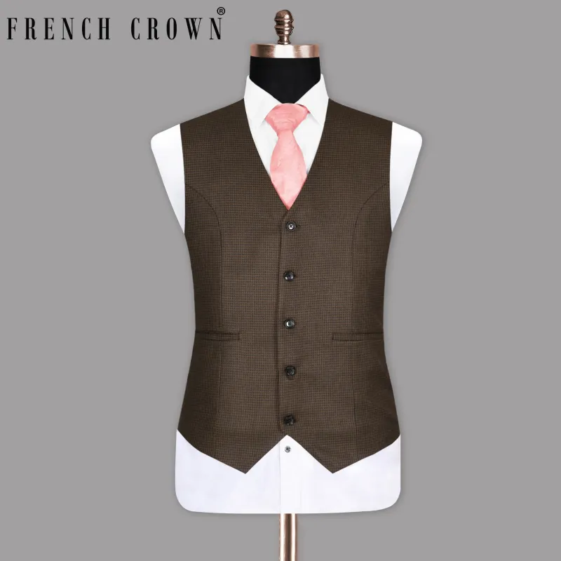 Deep Bronze Houndstooth Waistcoat sold by French Crown